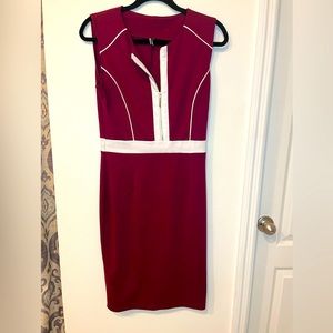 Sleeveless fitted burgundy dress